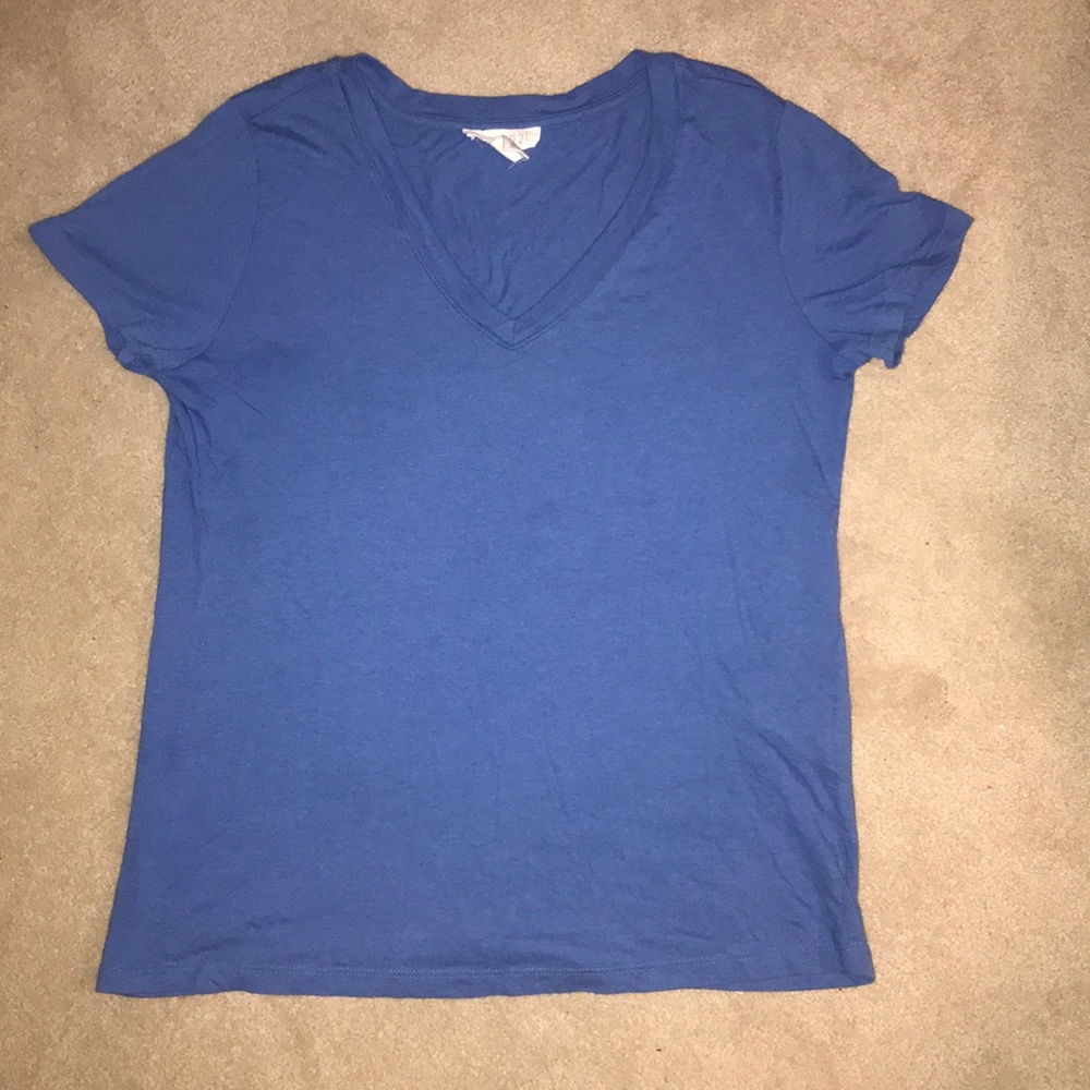 Periwinkle Blue Soft V-Neck Short Sleeve